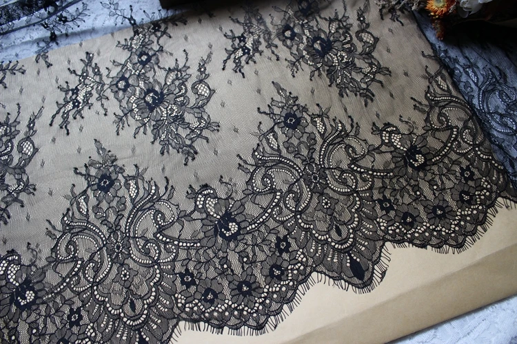 3 м вышивка Шантильи кружевного полотна для вечерние свадебные свадебное платье