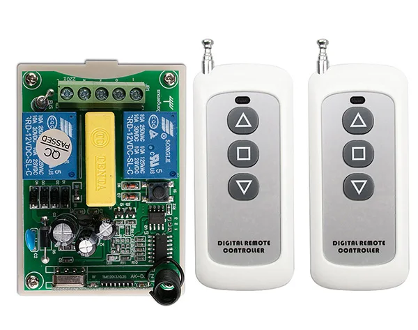 Черный AC220V 433mhz RF беспроводной пульт дистанционного управления приемник+ передатчик трубчатый мотор гаражная дверь проекционный экран жалюзи/жалюзи - Цвет: Черный
