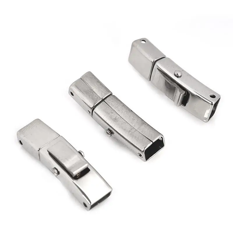 Нержавеющая сталь застежки кожаный браслет застежка Разъем DIY Изготовление