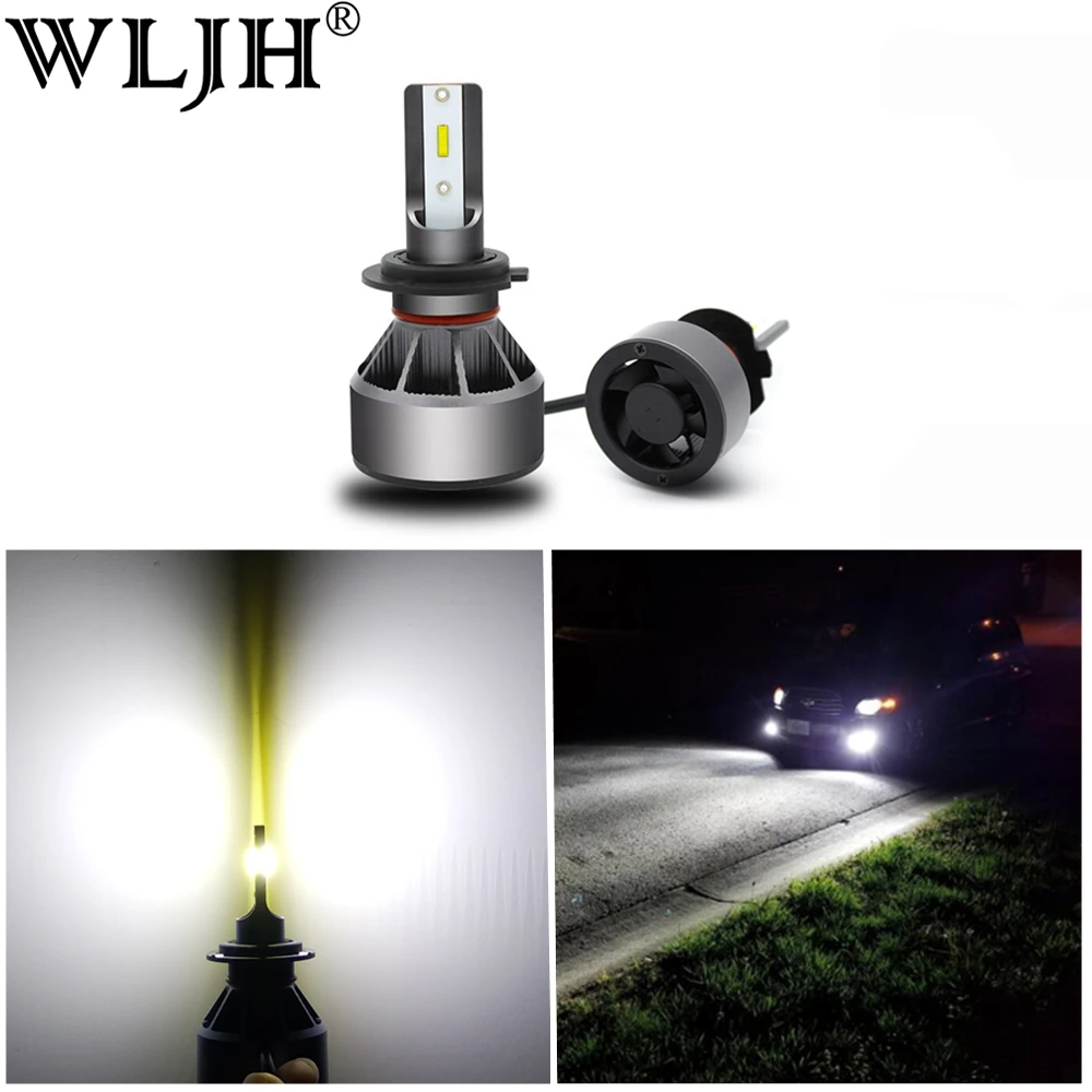 WLJH 2x Высокая мощность 60 Вт 6000LM H7 Led H11 H4 светодиодный светильник Hi Низкий Луч
