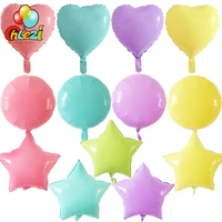 wholesale 50pcslot 17 inch macarons candy color balloons heartstarround birthday wedding party decor globo kids ball supplies