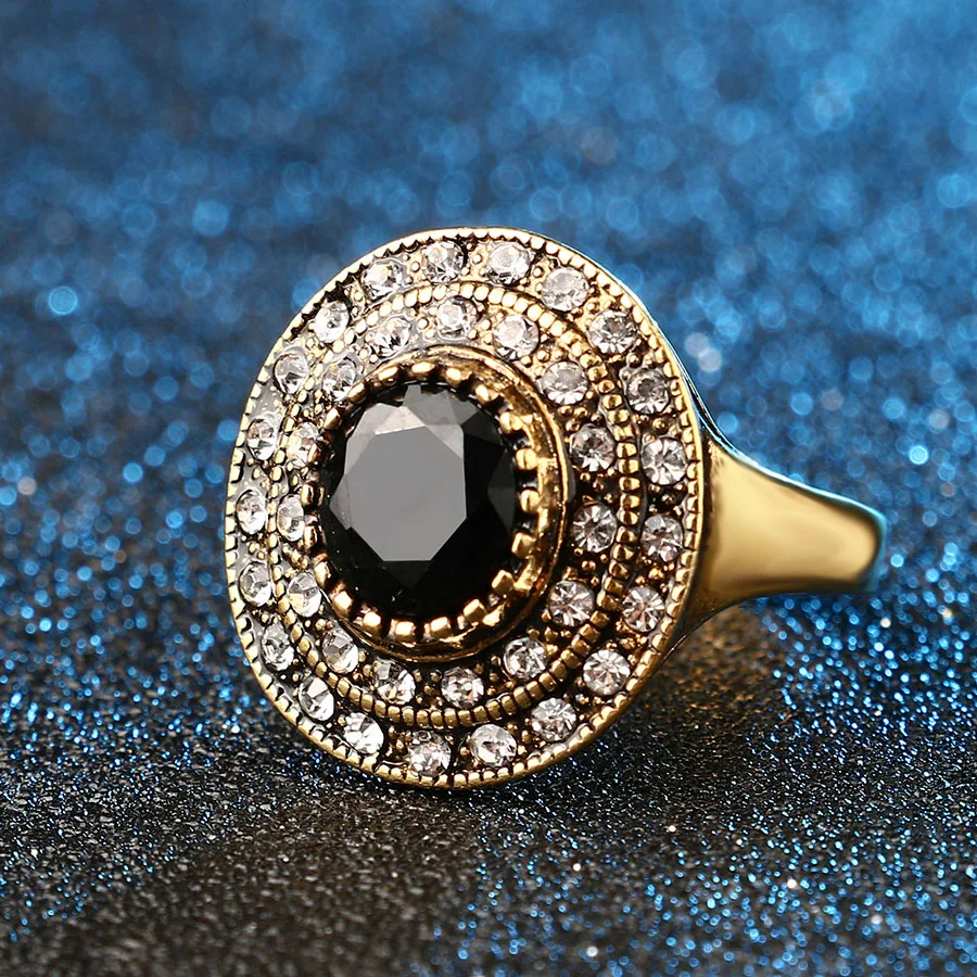 Женские винтажные серьги пусеты с большим черным камнем 2 шт./лот индийские