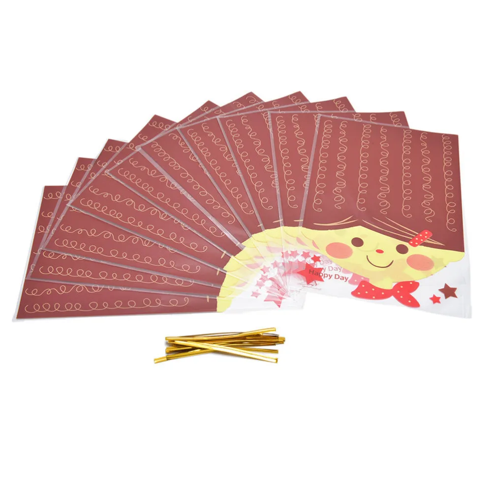 100 шт конфеты мешки мультфильм печати еды класса подарки торт печенье упаковка