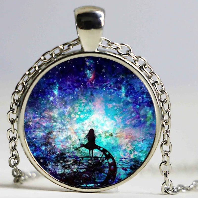 25 мм ожерелье с космическим стеклом смешанный узор купол кабошон чокер массивное