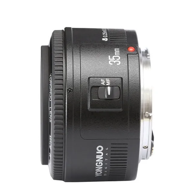 Светодиодная лампа для видеосъемки Yongnuo 35 мм объектив YN35mm F2 широкоугольный объектив с автофиксированным фокусным расстоянием и большой апертурной диафрагмой для цифровой однообъективной зеркальной камеры canon EOS камеры