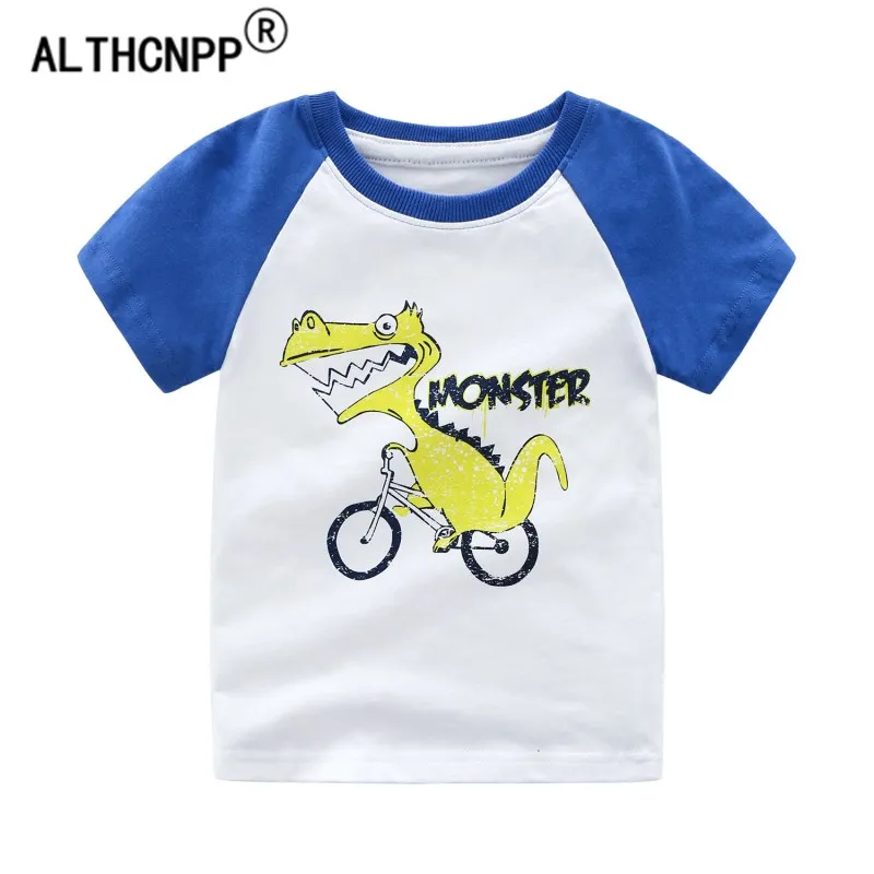 Baby Summer Top Boys T Shirt Kids Clothes Tiny Cottons Cartoon Dinosaur Funny Shirts tshirt Tee Enfant Garcon | Детская одежда и