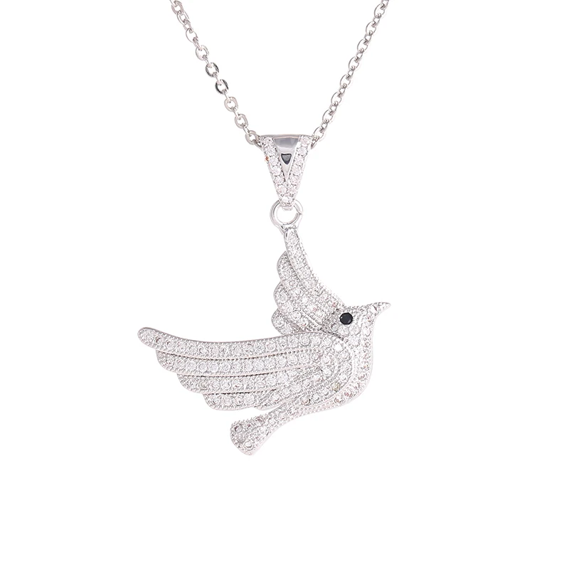 Высокое качество Медь Ювелирные изделия микро проложить Циркон Стразы Dove of Peace