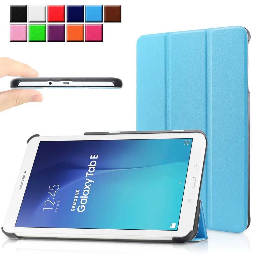 Защитный кожаный чехол принципиально для samsung GALAXY Tab E 9 6 красочный Смарт PU
