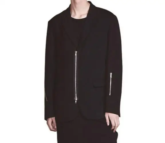 

S-6XL Hot 2020 Summer Men's New Fashion Personalized Large size customizatio Slim-fit zipper simple suit