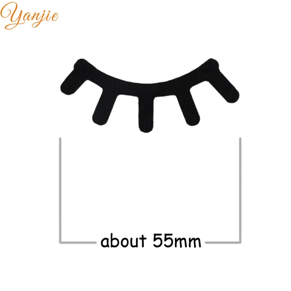 Черные фетровые ресницы с бантом для глаз девочек 2021 20 шт./лот 55 мм | Аксессуары