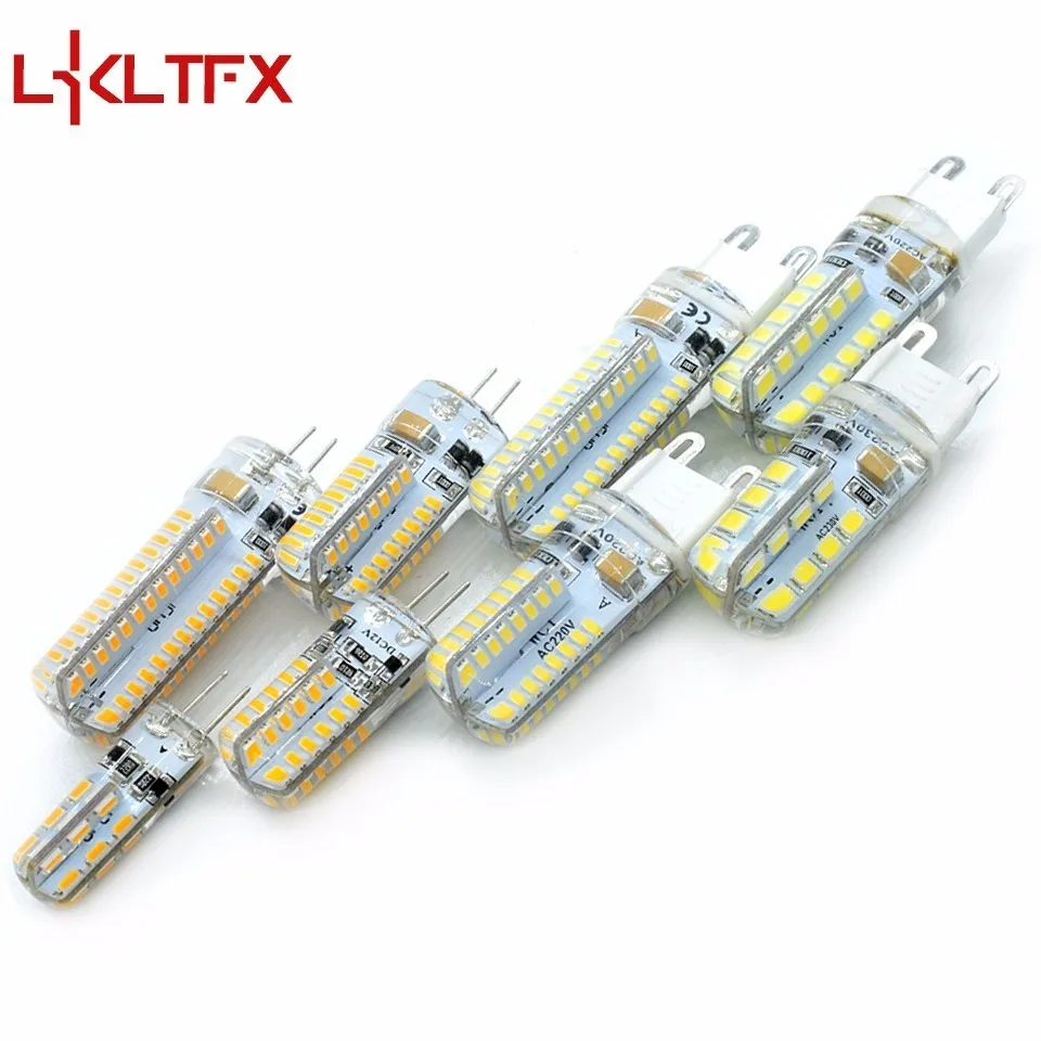 LKLTFX 1 шт. Светодиодная лампа 3014 G4 лампочка мини кукуруза DC12V 220V SMD 2835