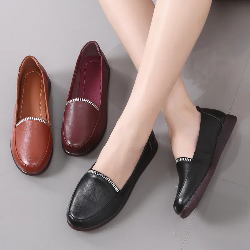

ZXRYXGS Brand Shoes Woman Comfort Elegant Fashion Shoes 2020 Newest Spring Rhinestone Cow Leather Shoes Flat Shoes Leisure Soft