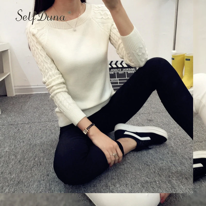 Self Duna 2019 Autumn Winter Jumper Cashmere Sweater Knitted Black White Grey Khaki Loose Soft Warm Women Sweaters And Pullovers | Женская