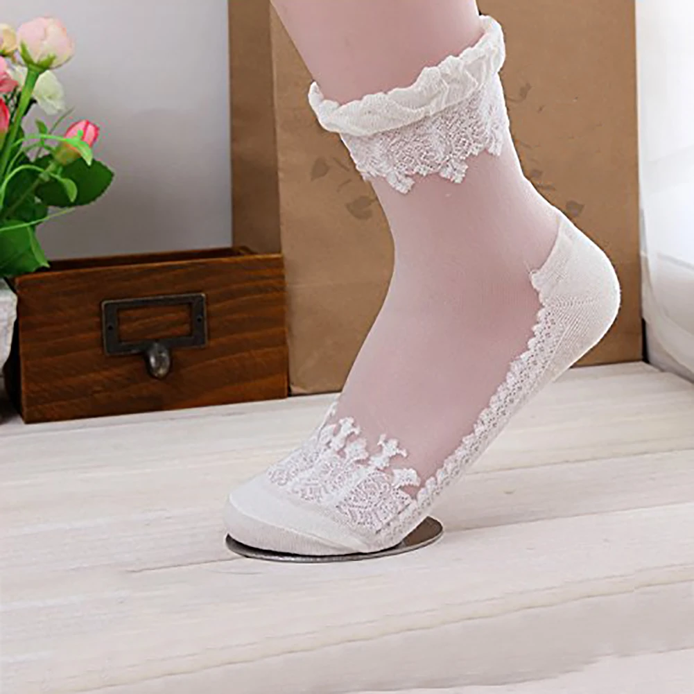 3 Color Ultra Thin Lace Transparent Ankle Sock Summer Breathable Gothic Women Elastic Short Socks Mujer Calcetines Hosiery | Женская