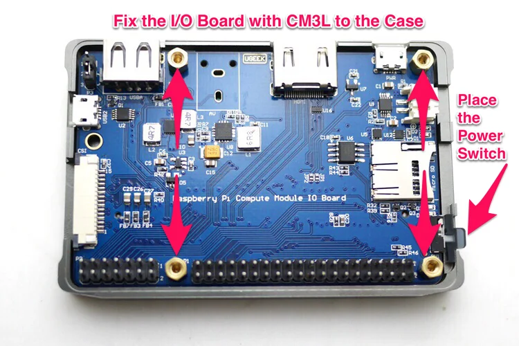 Официальный компьютерный модуль Raspberry Pi 3 Lite+ плата ввода/вывода UGEEK+ чехол с ЧПУ комплект | CM3 | CM3L | BCM2837 | Поддержка CM3+ | CM3 plus