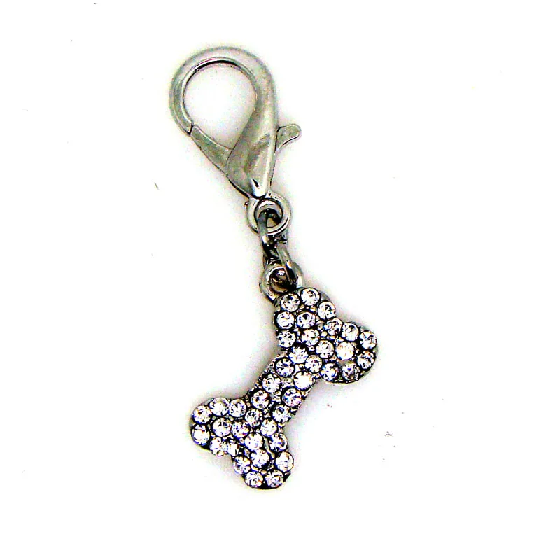 Модные Кристаллы металлические кости для собак застежка-коготь украшение