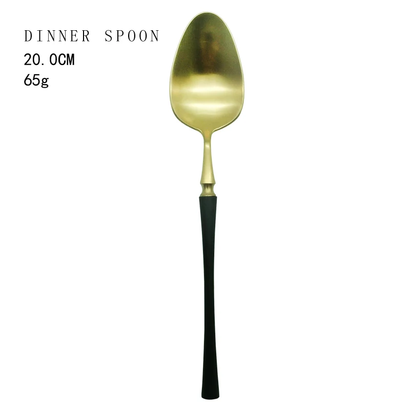 Dinner Spoon CHANOVEL черно-Золотой 304 нержавеющая сталь S poon нож десертная вилка Столовые приборы столовая посуда набор кухонных принадлежностей - Цвет: Dinner Spoon