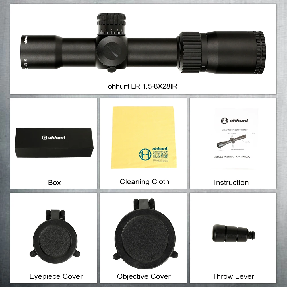 Ohhunt LR 1,5-8X28 ИК компактный охотничий прицел Mil Dot стекло травленая сетка Красное освещение башенки замок сброс тактический прицел