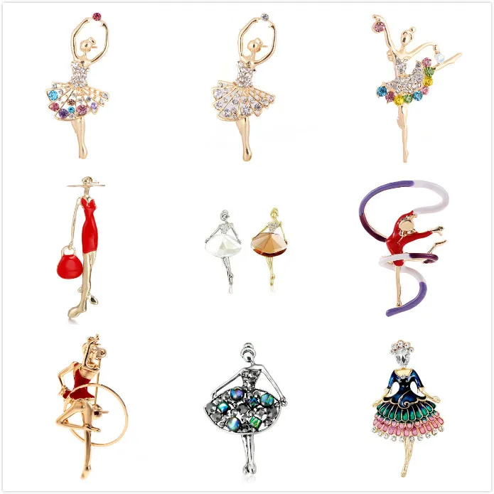 1 шт. эмаль ножницы ангела самолет карандаш гимнастика балет танцор женская брошь