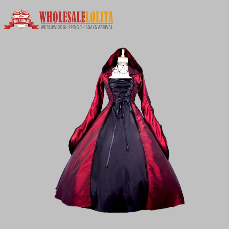 Женское платье с капюшоном в готическом стиле|witch cosplay|cosplay dresswitch dress |