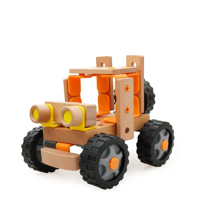 Деревянные сборные строительные блоки DIY вертолет винтовая гайка разборка