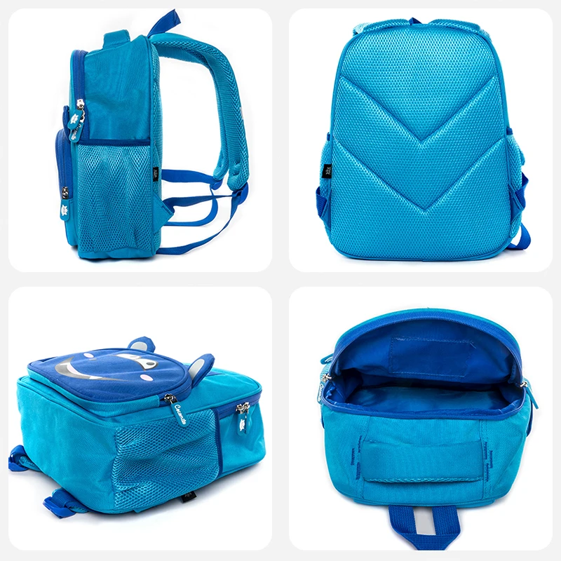 Cocomilo Orthopedic Children Cartoon Hippo School Bags Kids Kindergarten school bag Animal Backpack Waterproof Satchel 3-5 Years