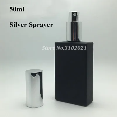 matt black 10 шт./лот матовый черный 50 мл стекло духи Botte с золотом/серебром/черный распылитель крышка пустой лосьон/эмульсия суб розлива - Цвет: matt black