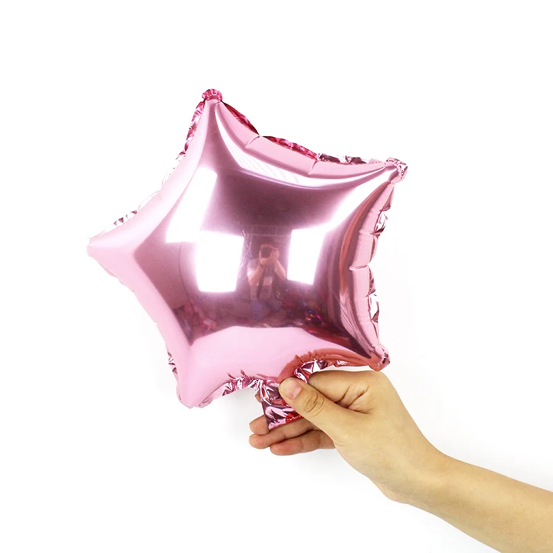 10inch pink WJX 5 шт. 10 дюймов Золотая Звезда фольга шар розовые воздушные шары с сердцем Свадебные День Святого Валентина украшения пол раскрыть вечерние заполненные воздухом - Цвет: 10inch pink WJX
