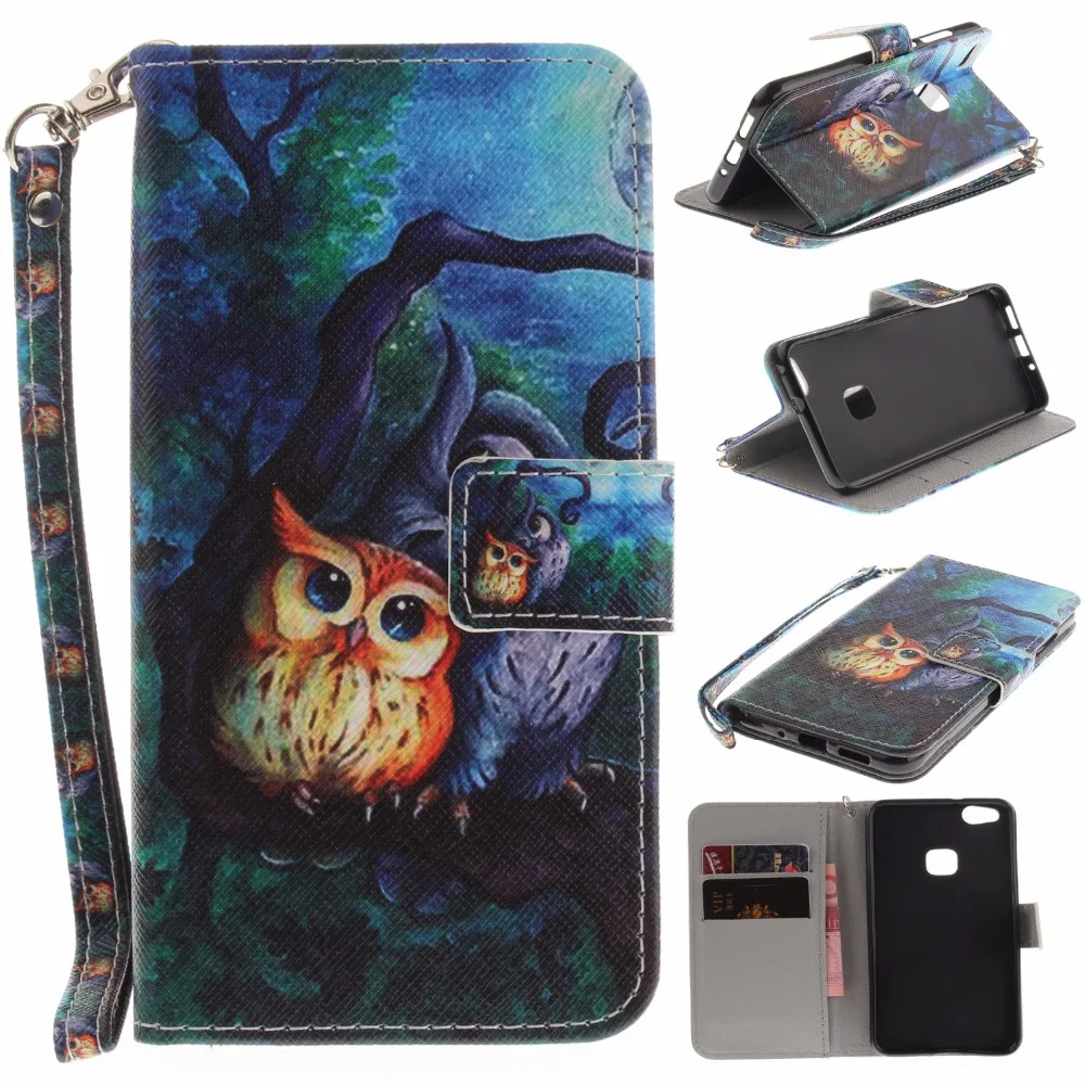 QuShar Good Quality Printed Wallet Case for Huawei p10 Lite Flip Leather Stand Card Slot Cover p10lite Phone Bag | Мобильные
