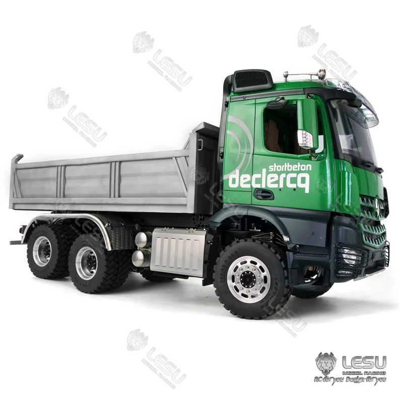 

1/14 hydraulic dump truck Benz Actros 6X6 full drive differential lock axle Tamiya truck 3348 3363 RC remote control model LESU