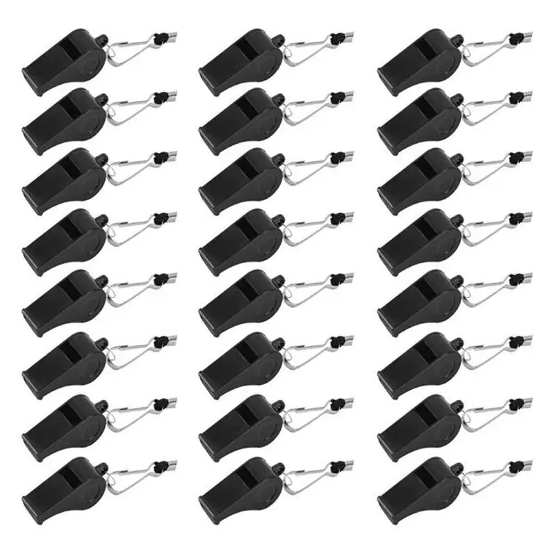 24pcs Platic Whistles Премиум Прочный портативный громкий свисток для спортивных тренеров