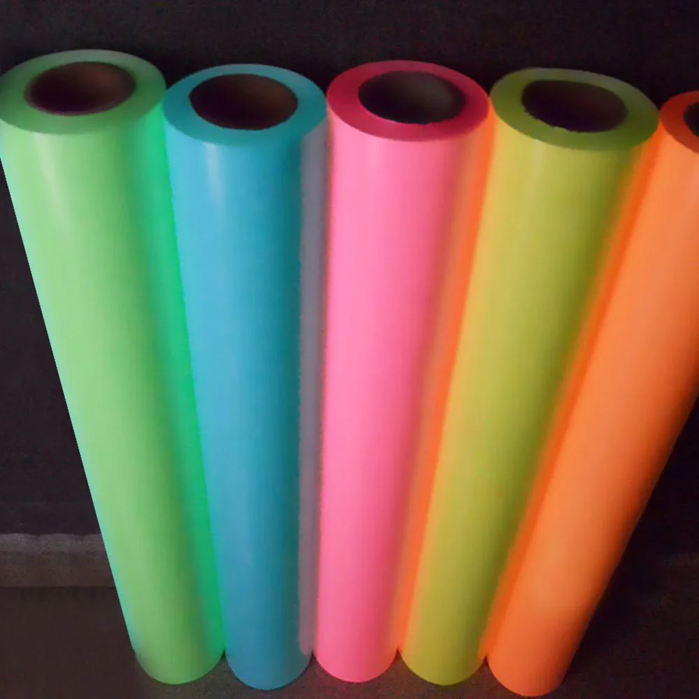 

Multi-color Glow In dark vinyl PU Heat Transfer Vinyl Film Material HTV Vinyl for T-Shirts Cricut Vinyl 0.5x3m/20inchx10feet