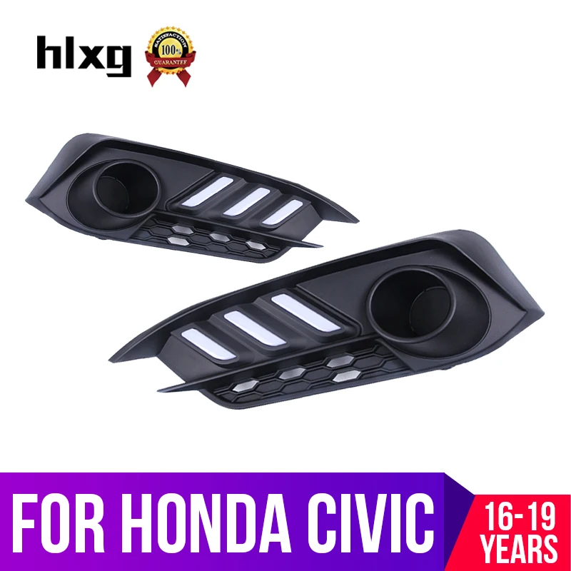 Hlxg светодиодный Автомобильный свет дневного света для Honda Civic 10th 2016 2019 белый