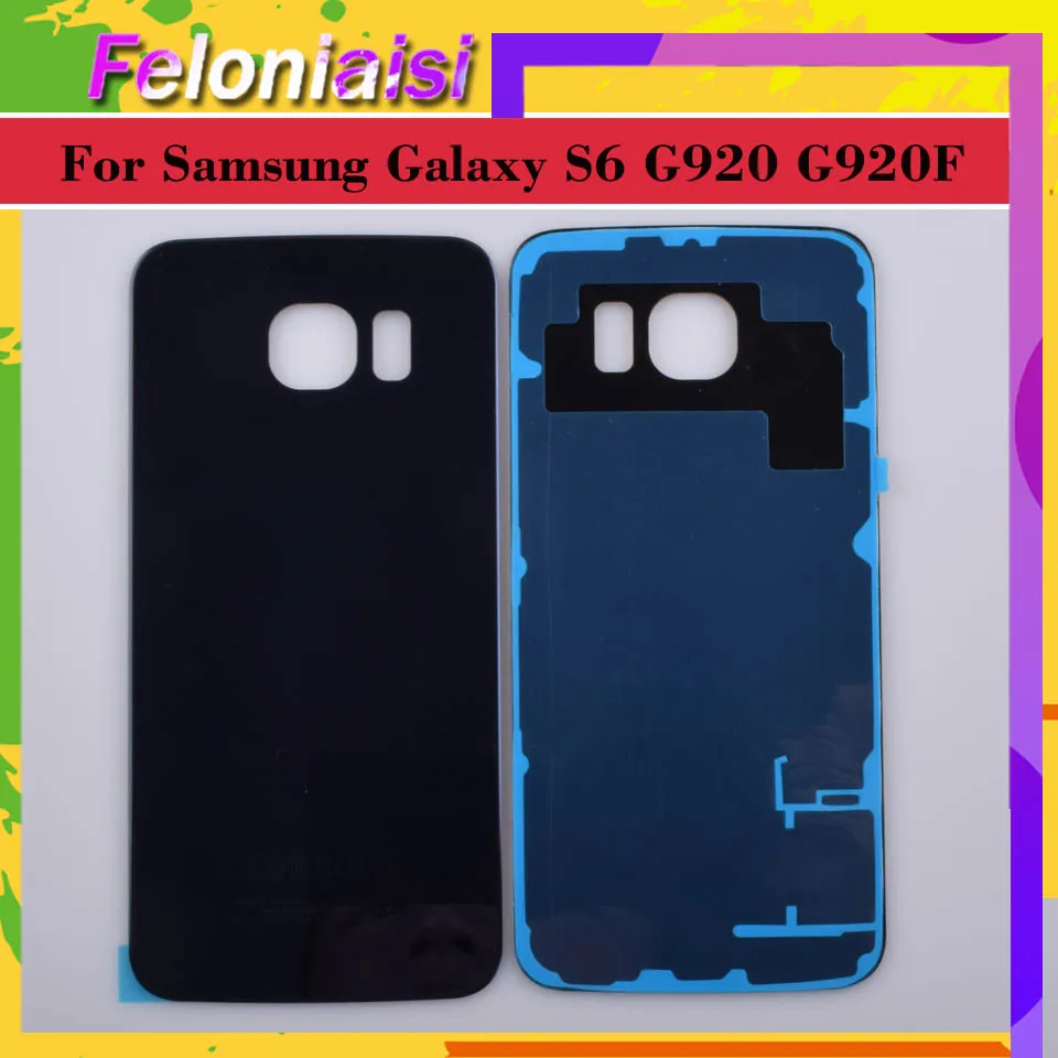 Для Samsung Galaxy S6 G920 G920F G9200 G920A корпус батарея Дверь Задняя стеклянная крышка замена