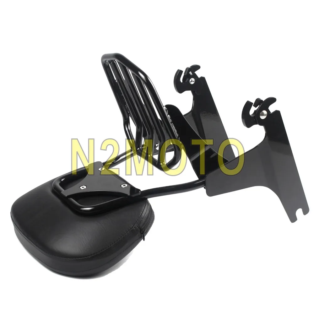 Нерегулируемая черная Съемная багажная стойка для спинки Harley Dyna 2002 2005| |