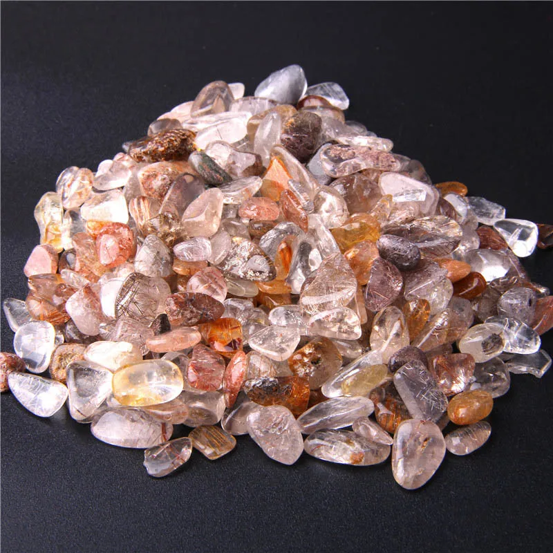 rutilated quartz 50 г смешанные неправильные бусины из фишек Натуральный Необработанный гравий бусины для самостоятельного изготовления ювелирных изделий браслет ожерелье домашний декор - Цвет: rutilated quartz