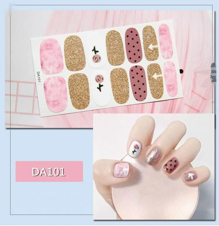 14 подсказок/pc стикер для ногтей лак пленка винно красный плед свежий 3D задний