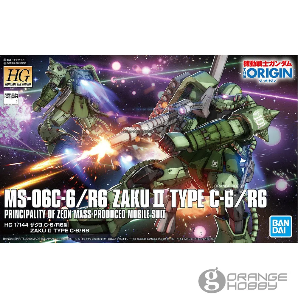 Набор моделей для мобильных телефонов OHS Bandai HG Origin 025 1/144 Zaku II тип C6/R6 Zeon | Игрушки и
