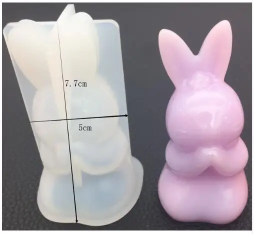 3D смолы ювелирные изделия Единорог силиконовые формы DIY КИТ Медведь Олень сердце плесень эпоксидной смолы кулон Подвески Французский бульдог Кабошоны - Цвет: GJ0145-rabbit