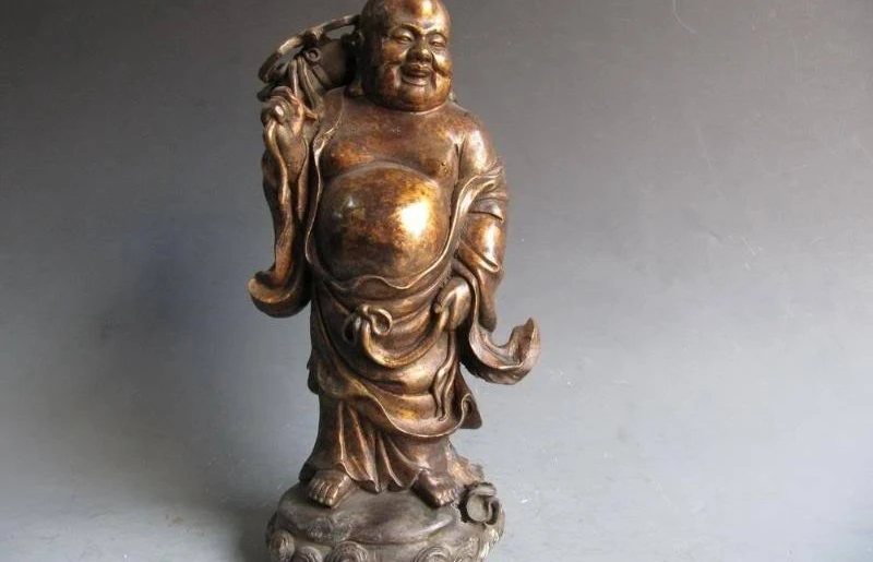 12 китайская старая медная бронзовая резная летучая мышь на счастье и удачу