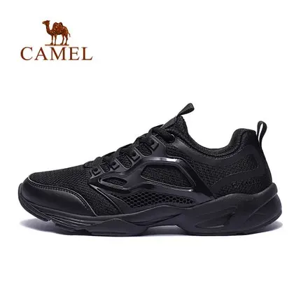 Black CAMEL мужские Ультра легкие кроссовки с дышащей сеткой новые качественные удобные уличные спортивные кроссовки для бега - Цвет: Black