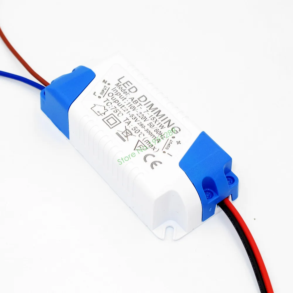 Затемнения 300ma 7-15x1w DC 21 В-53 В светодиодный драйвер 7 Вт 8 Вт 9 Вт 10 Вт 12 вт 15 Вт Питание AC 110 В 220 В для затемнения светодиодные фонари