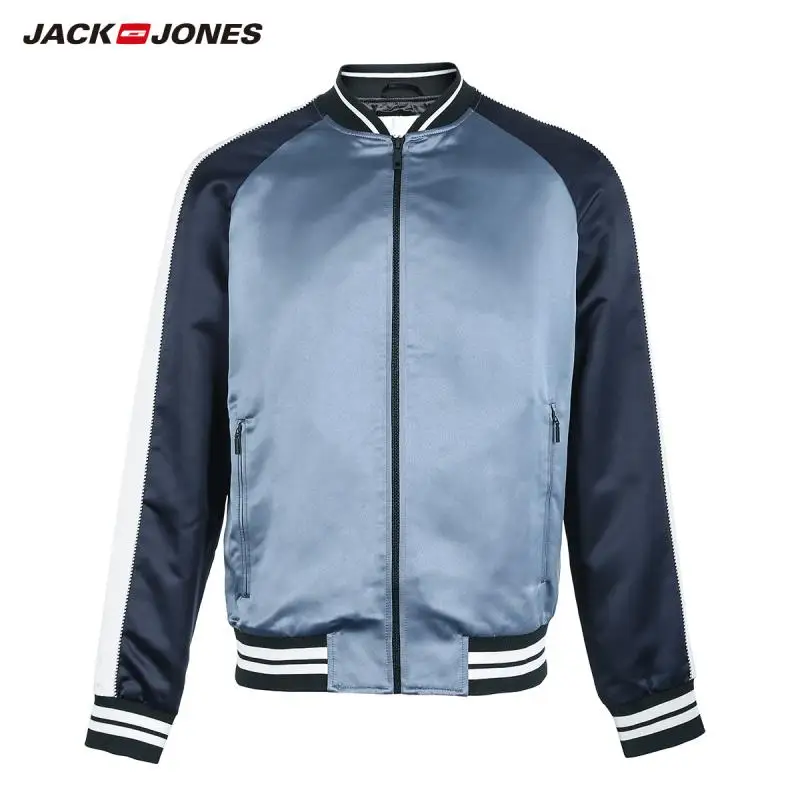JackJones осень мужская трендовая куртка-бомбер Повседневная бейсбольная куртка с