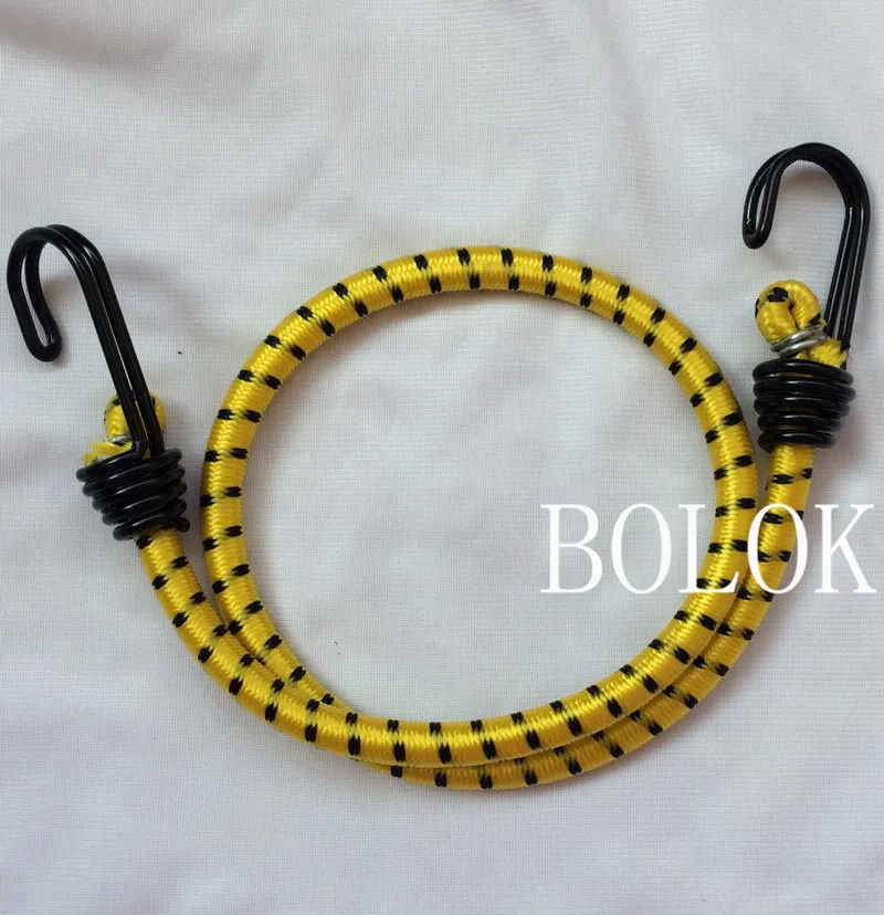 yellow 1 шт. 8 мм* 60 см длина велосипед эластичные шнуры банджи упругий канат привязан высокое Чемодан веревка с крюком как в конце - Цвет: yellow