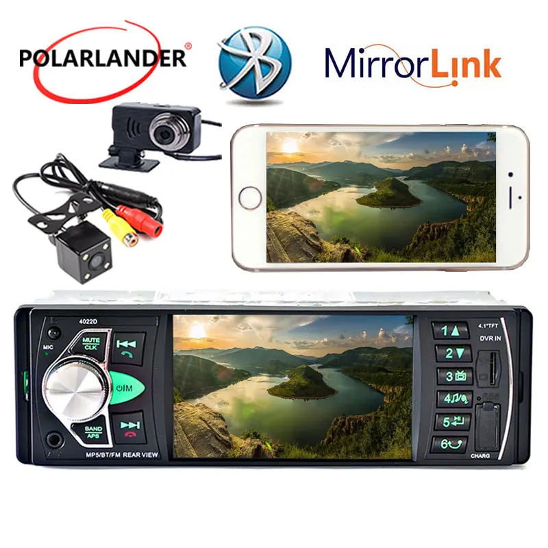 1 Din TF/USB/AUX In Mirror Link для Android телефона автомобильное радио с DVR стерео аудио DVR/камера