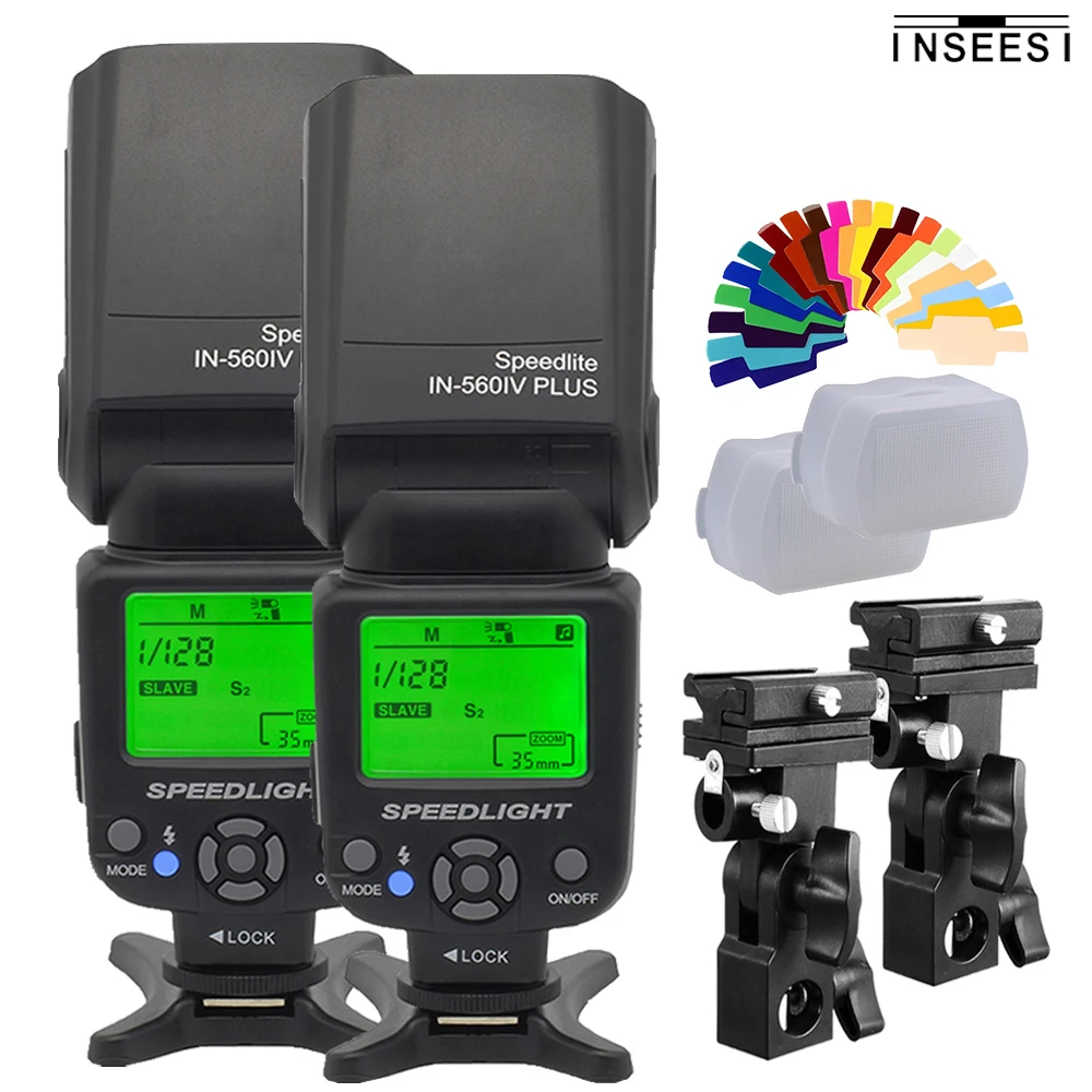 2 шт. INSEESI IN560IV IN 560IV Plus Беспроводная вспышка Speedlite для Canon Nikon Olympus Pentax камера Фонарик