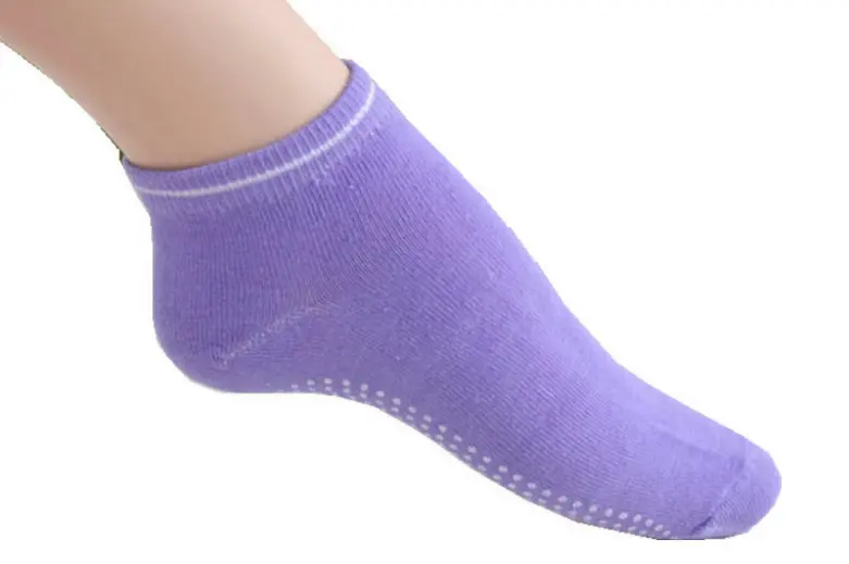 purple 1 пара, женские носки для йоги, Противоскользящие силиконовые носки для спортзала, носки для пилатеса и балета, спортивные дышащие хлопковые носки для фитнеса, эластичные, 5 цветов - Цвет: purple