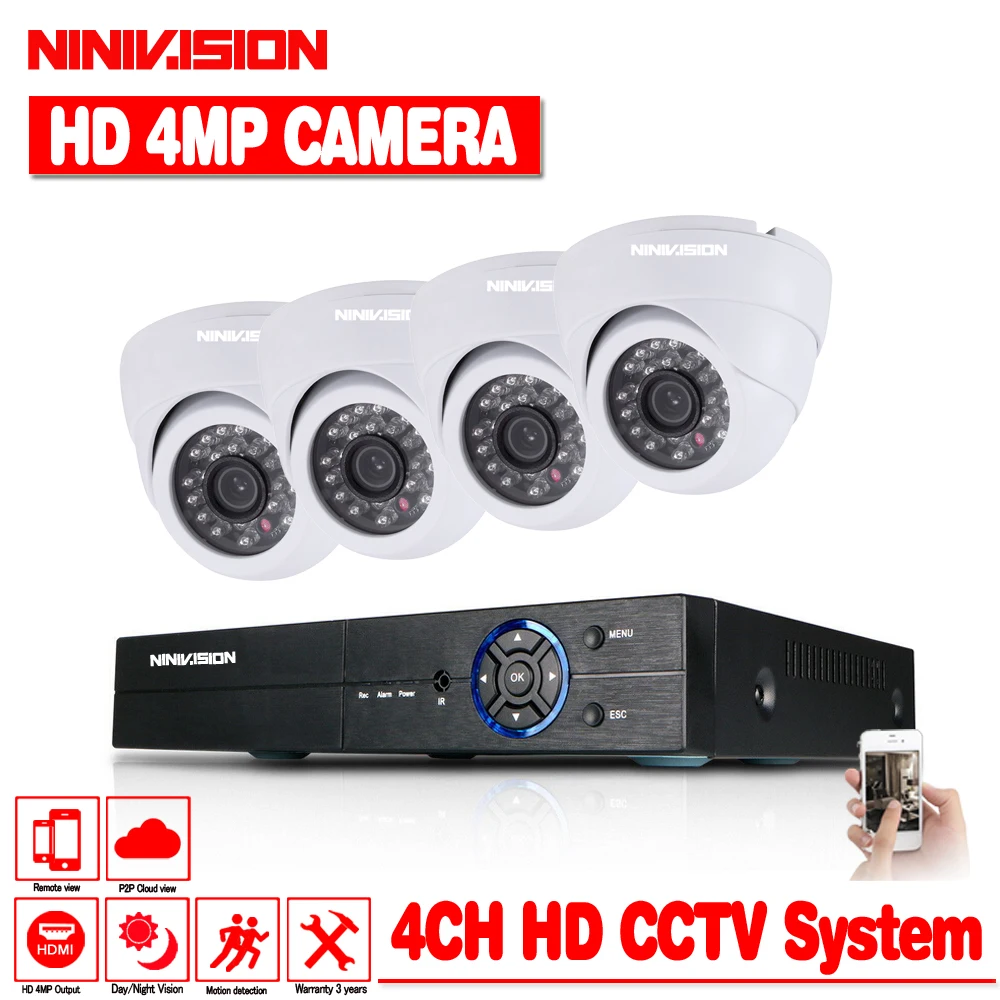 4MP 5MP HDMI 1080P DVR Kit 8CH AHD CCTV система 4 шт. 4.0MP камера безопасности Система наблюдения DIY