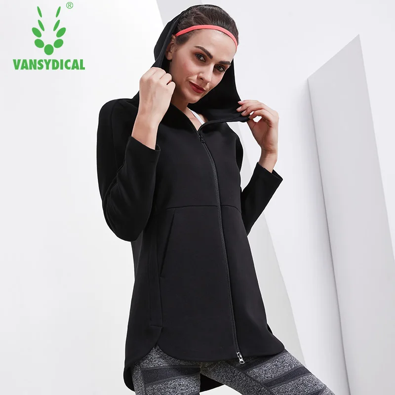 Vansydical женская зимняя куртка спортивная ветрозащитная с капюшоном Длинные куртки