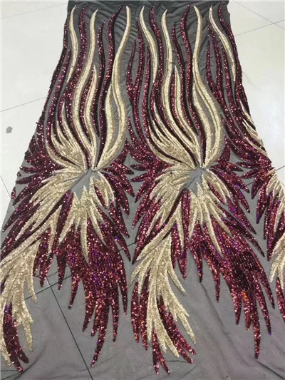As picture Нигерийские кружевные ткани в sequines платье материал блестка блесток ткань Высокое качество Африканский блесток сетка ткань BZL-12.1925 - Цвет: As picture